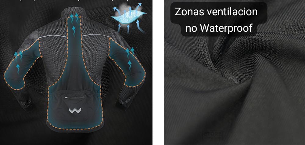 chaqueta termica deportiva ventilacion